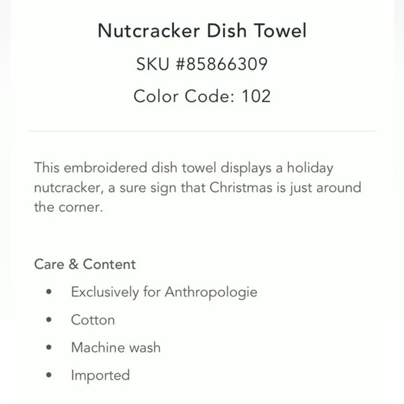 NWT | Anthro Nutcracker Tea Towel - Picture 6 of 6